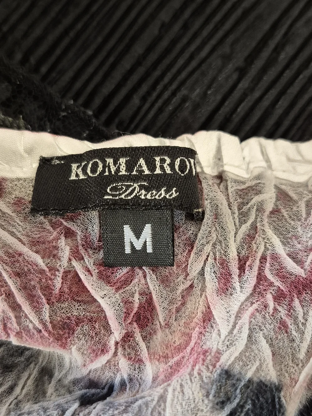 Komarov Floral Print Charmeuse & Lace Cocktail Dress w/ Plisse Slip - Size M - Picture 13 of 16